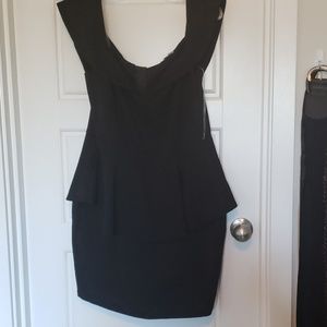 NWT Charlotte Russe black peplum bodycon dress